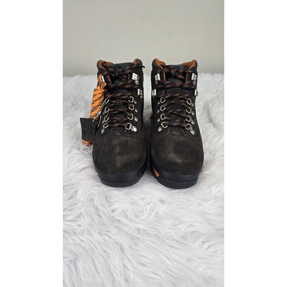 Timberland Euro Hiker Mid Men's Size 9 Lace Up Boots Dark Brown Suede and Green - Picture 6 of 11